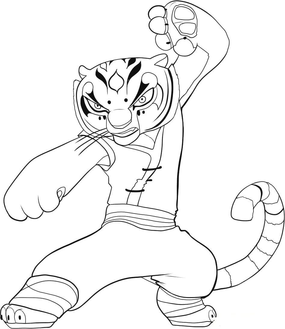 Desenho de Tigress de Kung Fu Panda para Colorir e Pintar