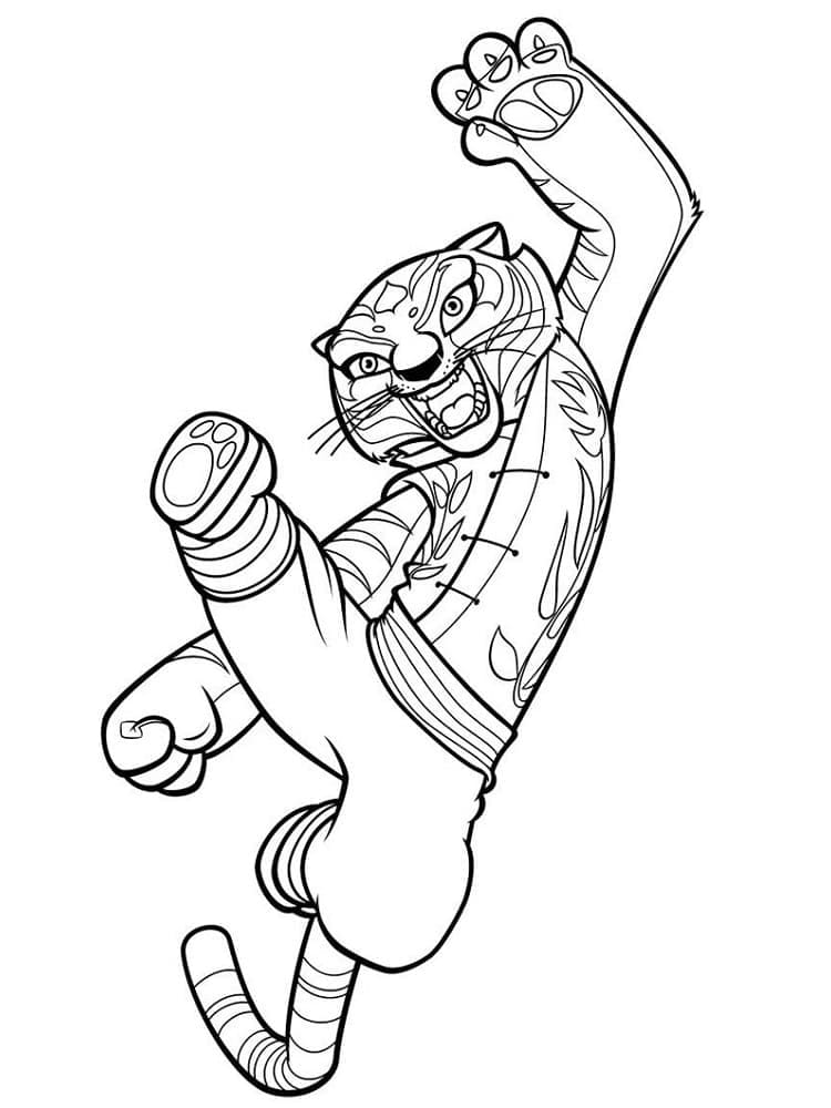Desenho de Tigress Kung Fu Panda para Colorir e Pintar
