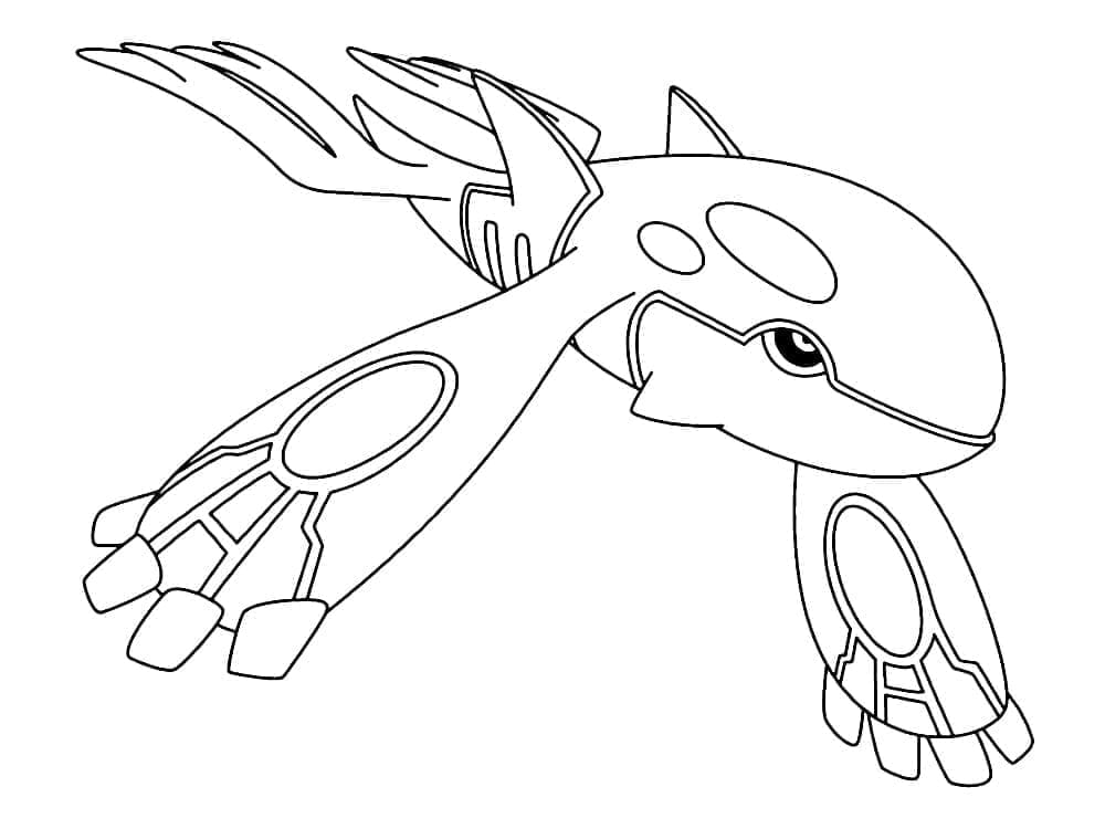 Desenho de Imagem de Kyogre para Colorir e Pintar