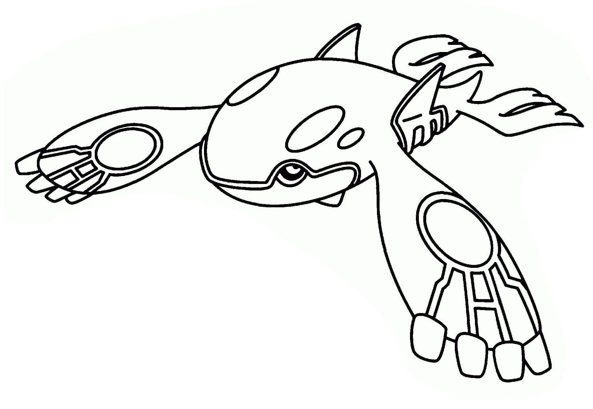 Desenho de Kyogre Pokemon para Crianças para Colorir e Pintar