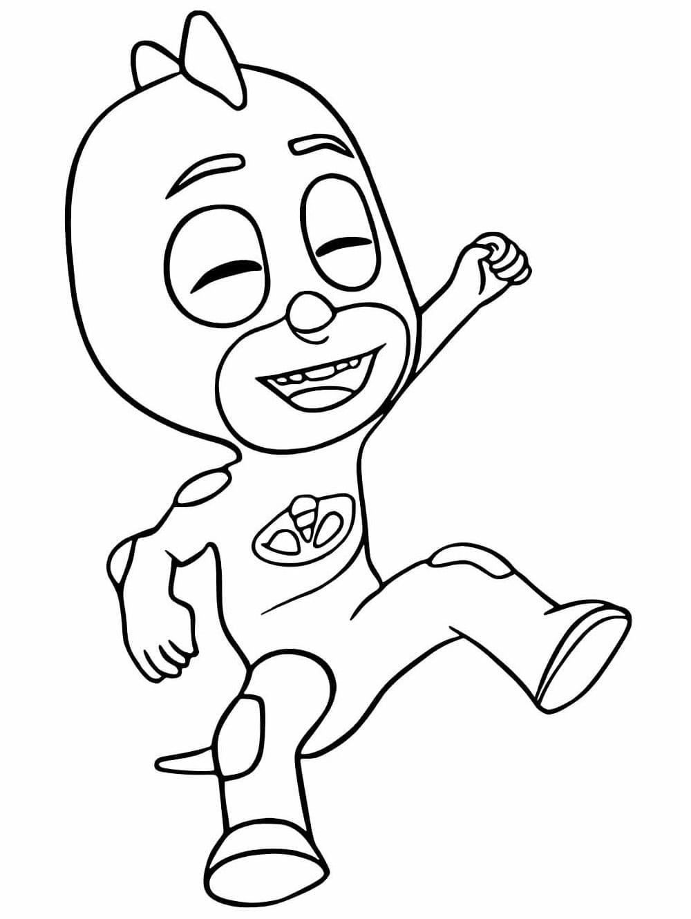 Desenho de Lagartixo Feliz para Colorir e Pintar