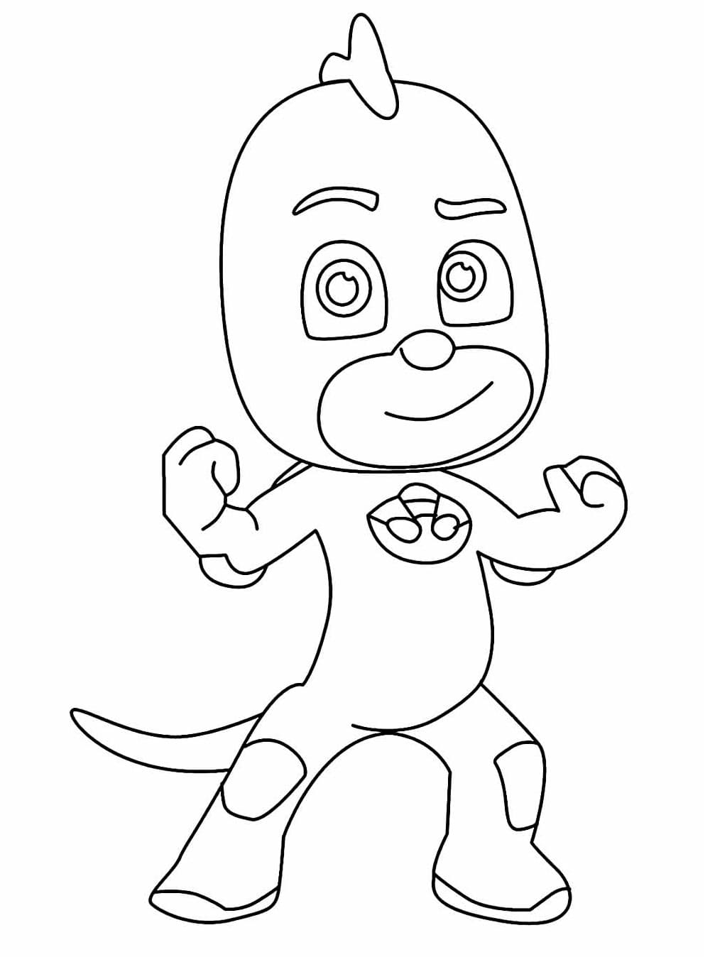 Desenho de Lagartixo Pj Masks para Colorir e Pintar