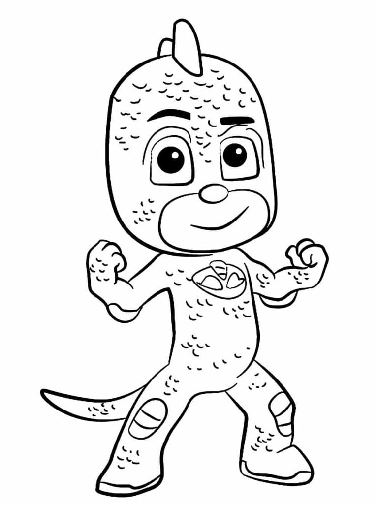 Desenho de Lagartixo de Pj Masks para Colorir e Pintar