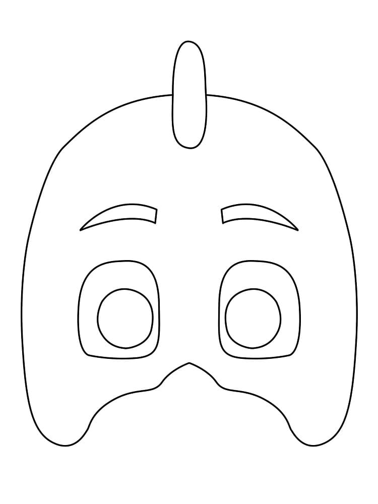 Desenho de Máscara Lagartixo para Colorir e Pintar