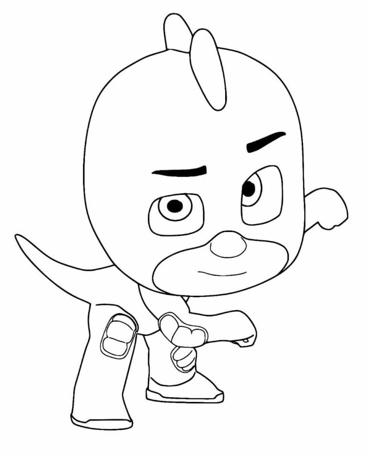 Desenho de Pj Masks Lagartixo para Colorir e Pintar