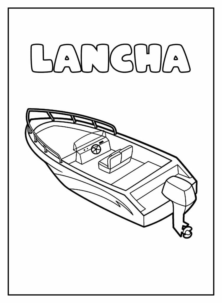 Desenho de Lanchá para Colorir Divertida e Pintar