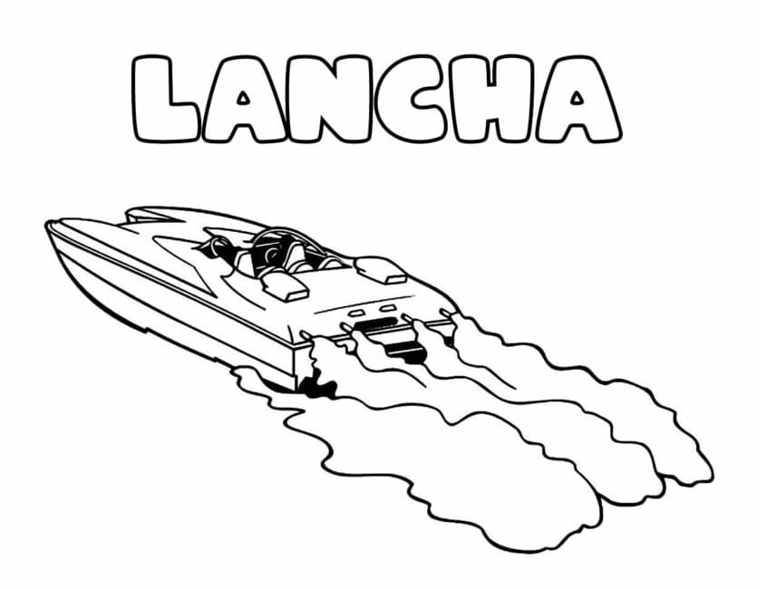Desenho de Lanchá para Colorir e Baixar e Pintar