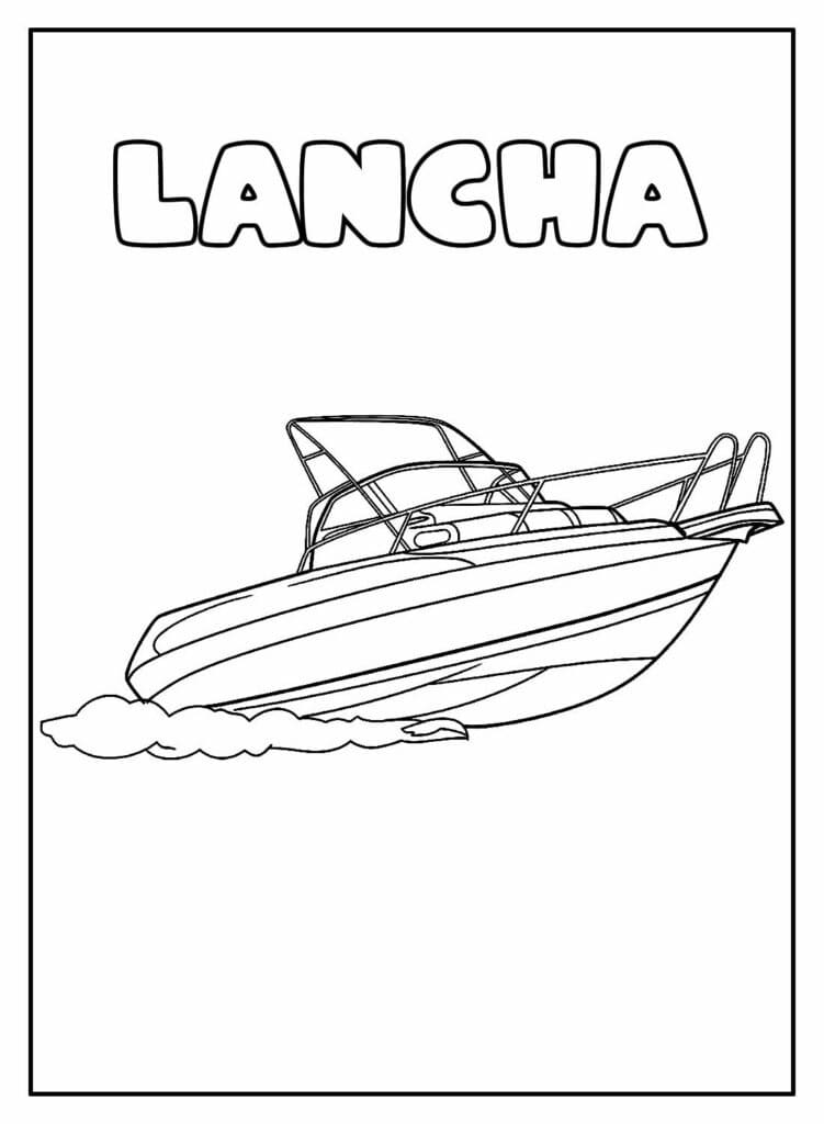 Desenho de Lanchá para Colorir e Imprimir e Pintar