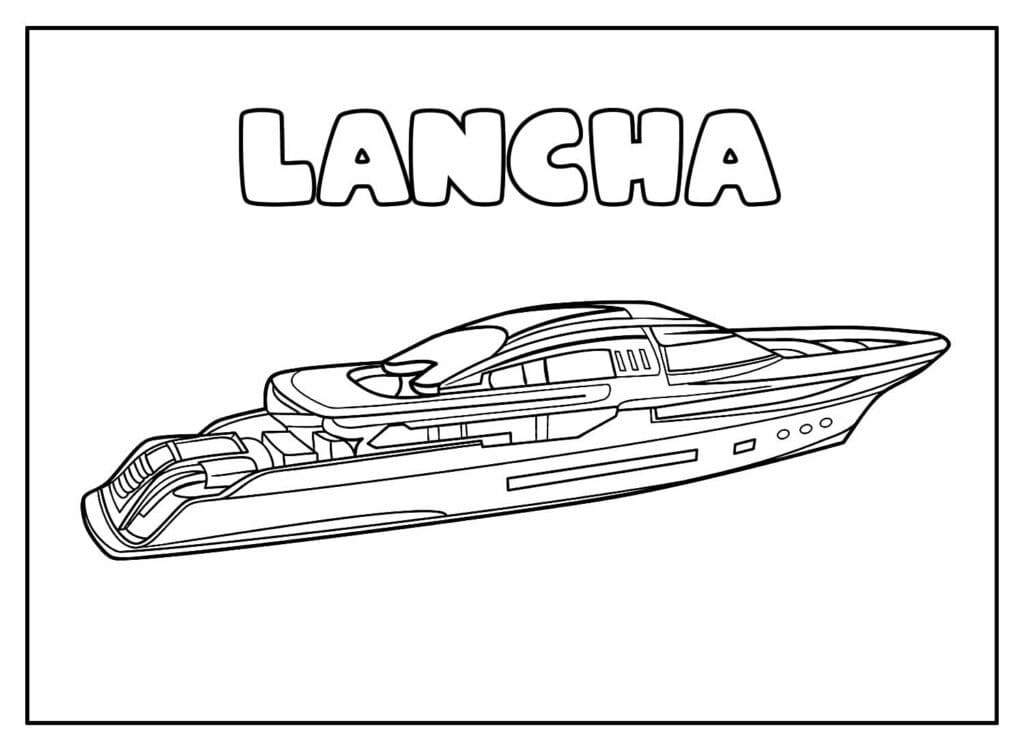 Desenho de Lanchá para Colorir Gratuita e Pintar
