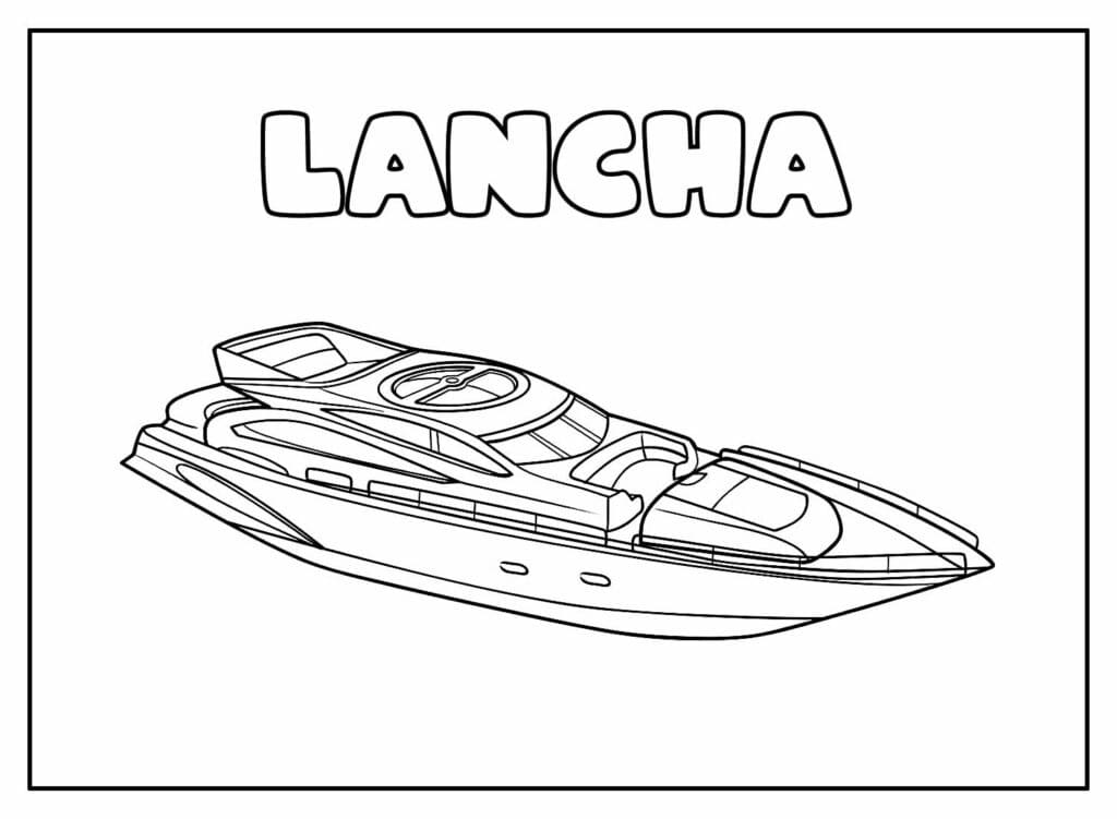 Desenho de Lanchá para Colorir Pdf e Pintar