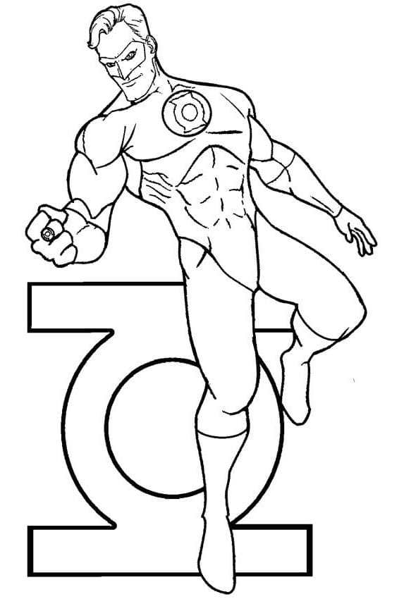 Desenho de Lanterna Verde e Batman para Colorir e Pintar