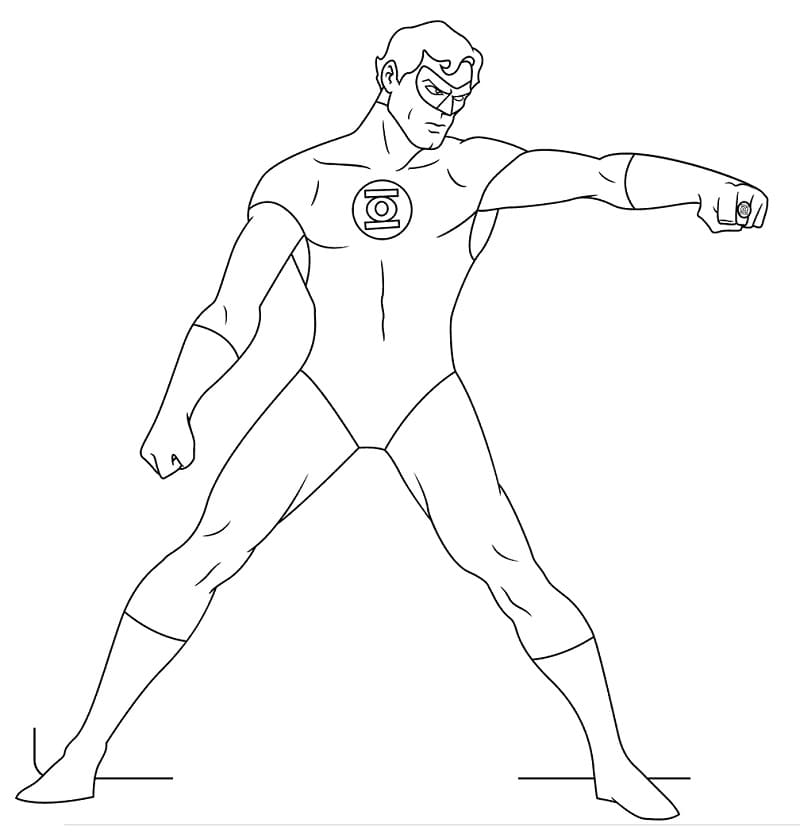 Desenho de Lanterna Verde em Quadrinhos para Colorir e Pintar