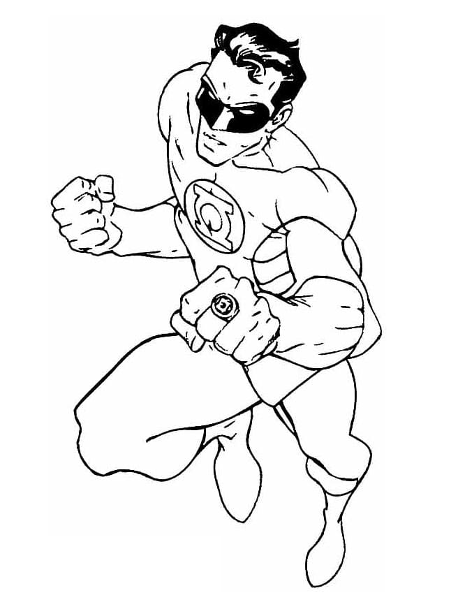 Desenho de Lanterna Verde Justice League para Colorir e Pintar