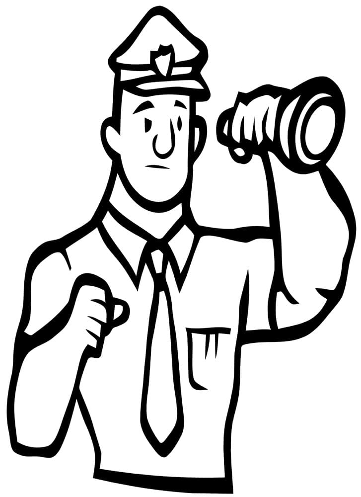 Desenho de Guardá com Lanterna para Colorir e Pintar