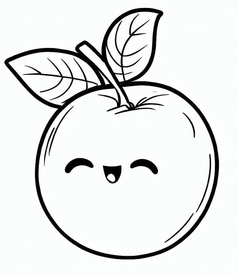 Desenho de Ameixa Fofa para Colorir e Pintar