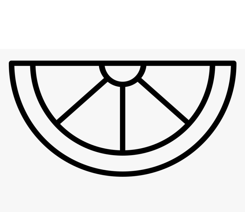 Desenho de Laranja Cortada para Colorir e Pintar