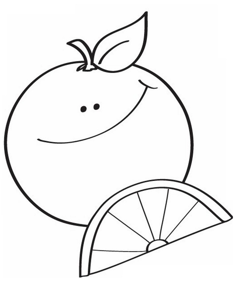 Desenho de Laranja Desenho Crianças e Pintar