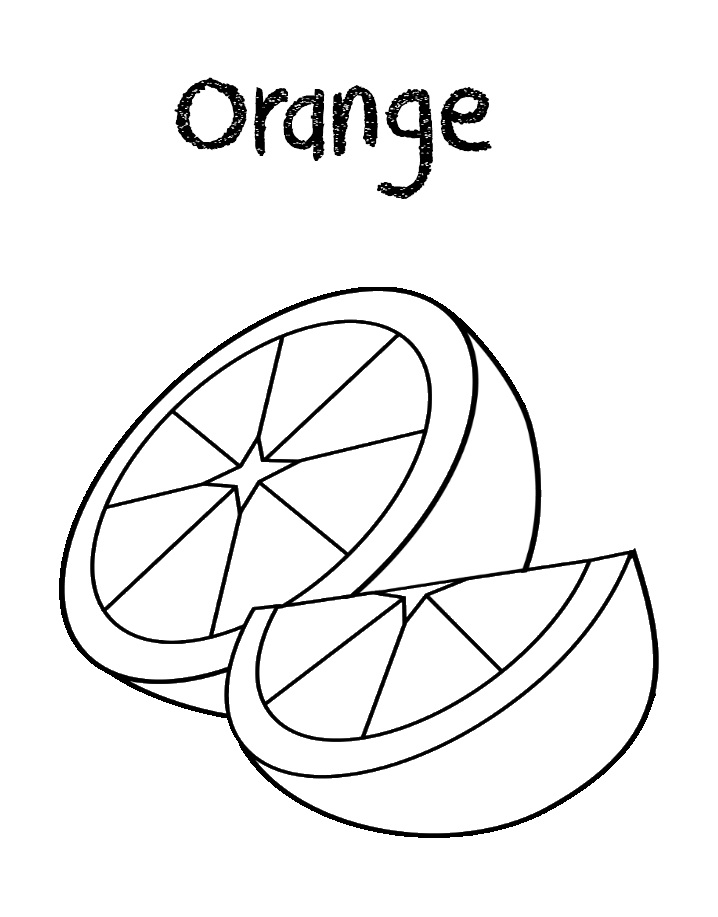 Desenho de Laranja Fofa para Colorir e Pintar