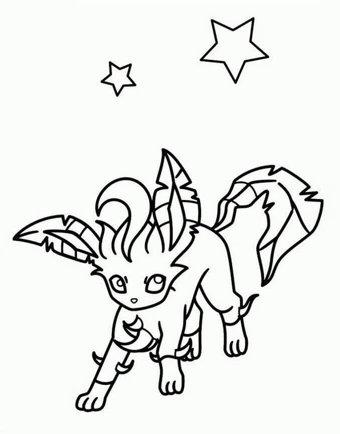 Desenho de Leafeon Pokemon Desenho Crianças e Pintar