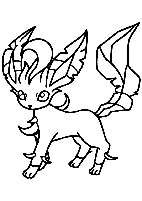 Desenho de Leafeon Pokemon Fácil para Colorir e Pintar