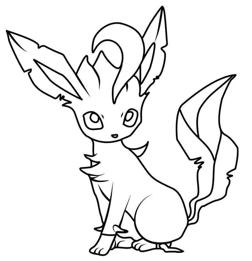 Desenho de Leafeon Pokemon Figurá para Colorir e Pintar