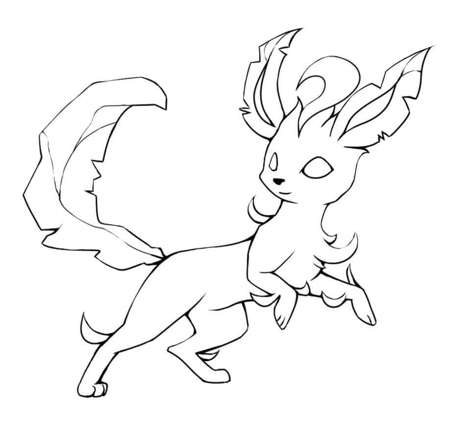 Desenho de Leafeon Pokemon para Colorir e Pintar
