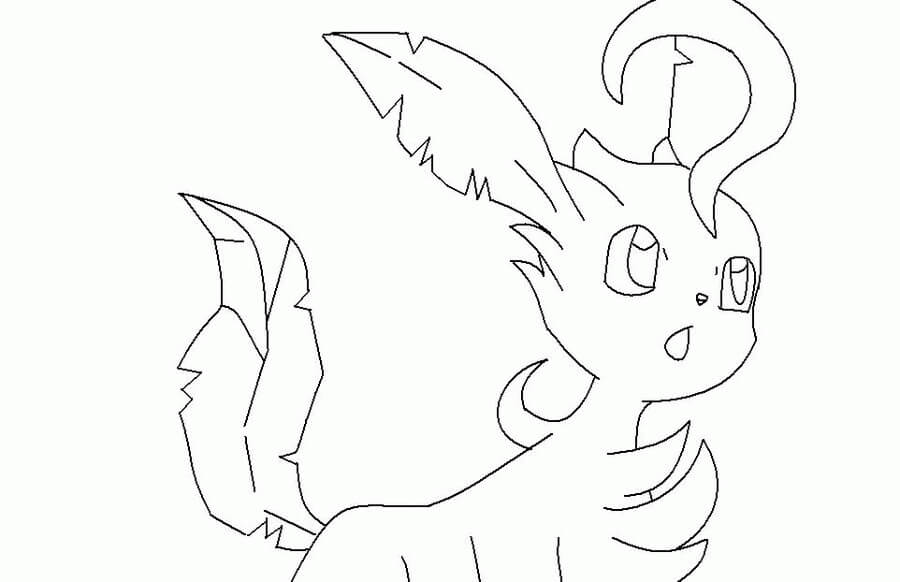 Desenho de Leafeon Pokemon para Colorir Giz de Cera e Pintar