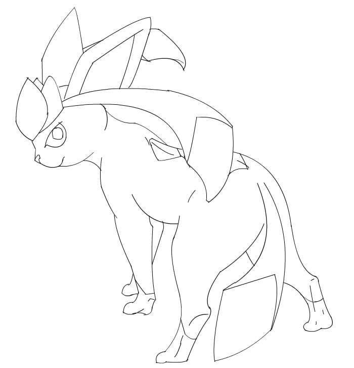 Desenho de Leafeon Pokemon para Pintar Lápis de Cor