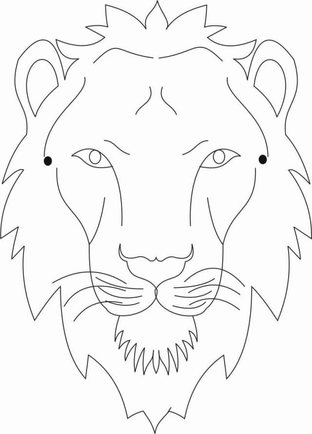 Desenho de Cara de Leão para Colorir e Pintar