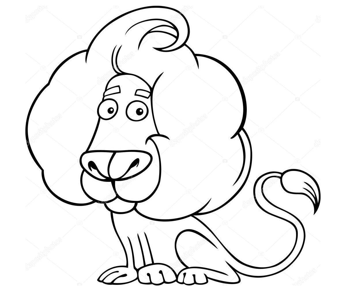 Desenho Imprimivel de Leão em A4 para Pintar