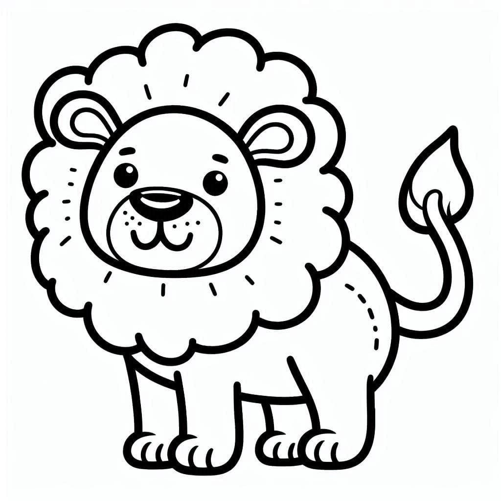 Desenho Leão Normal para Colorir e Pintar