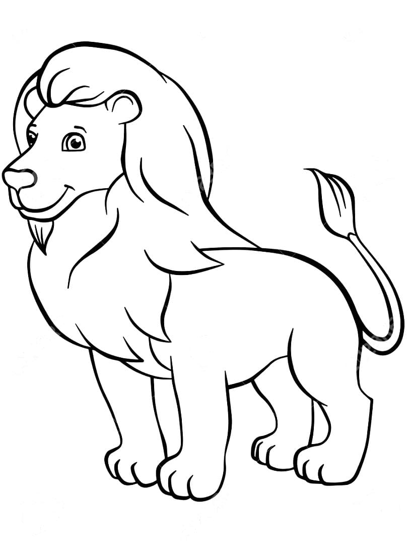 Desenho Leão Parecê Feliz para Colorir e Pintar