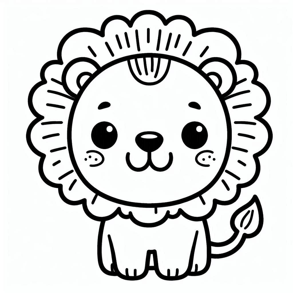 Desenho de Leãozinho Grátis para Crianças para Colorir e Pintar