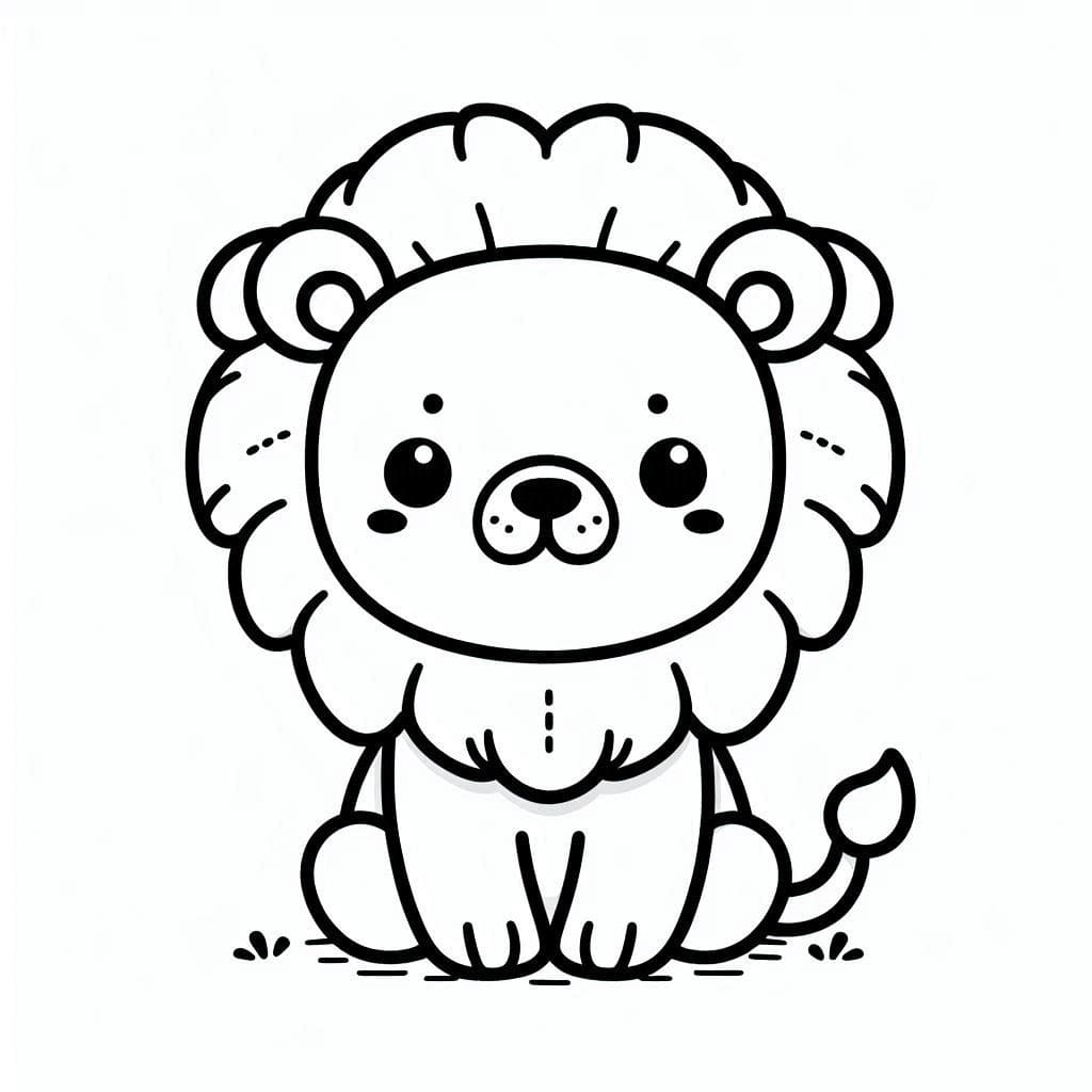 Desenho de Leãozinho Grátis para Colorir e Pintar