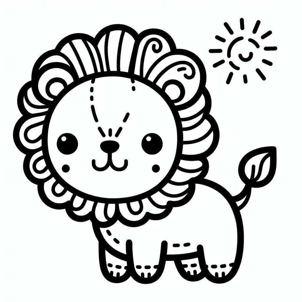 Desenho de Leãozinho Imprimivel Grátis para Crianças para Colorir e Pintar