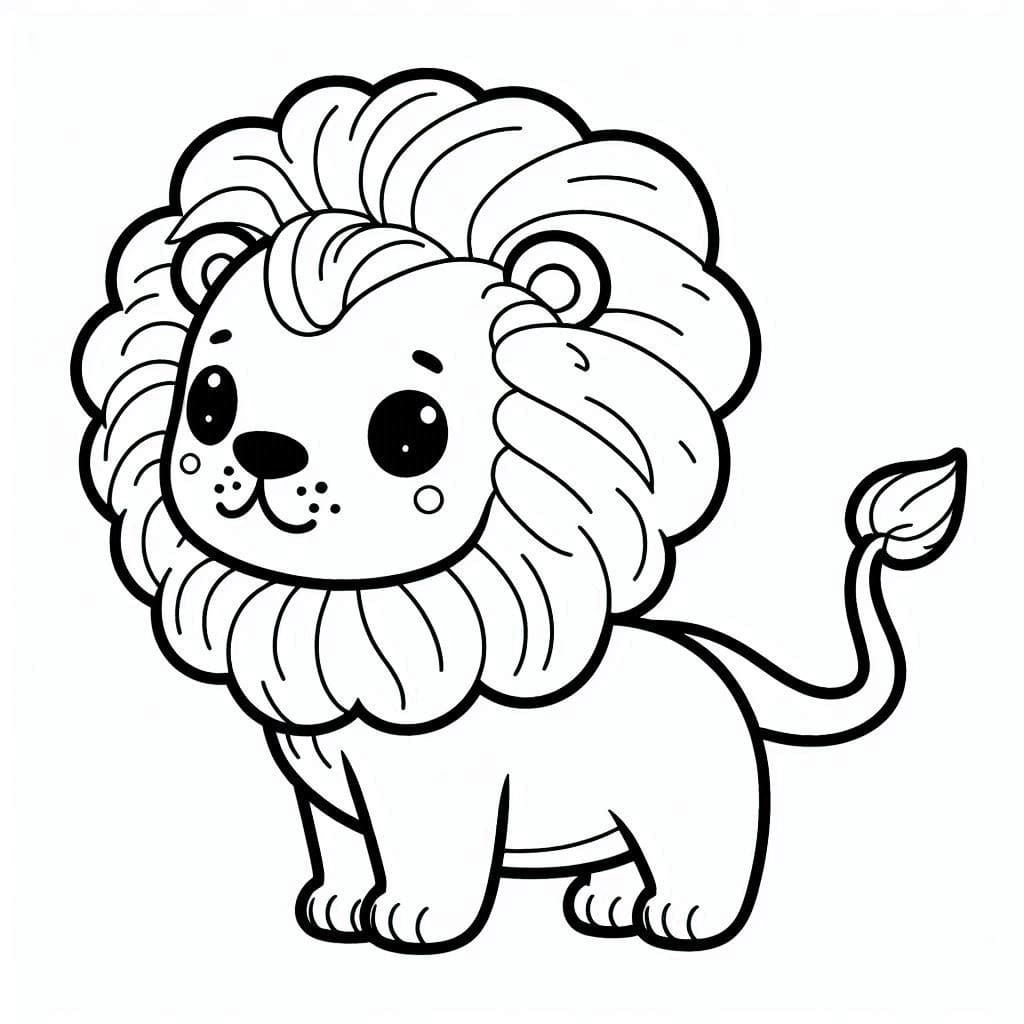 Desenho de Leãozinho Imprimivel para Crianças para Colorir e Pintar
