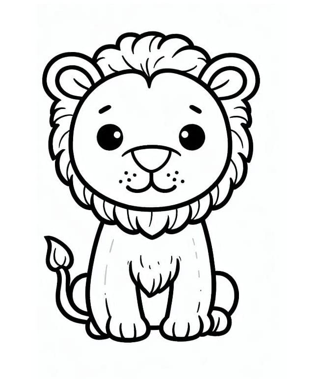 Desenho de Leãozinho Imprimivel para Colorir e Pintar