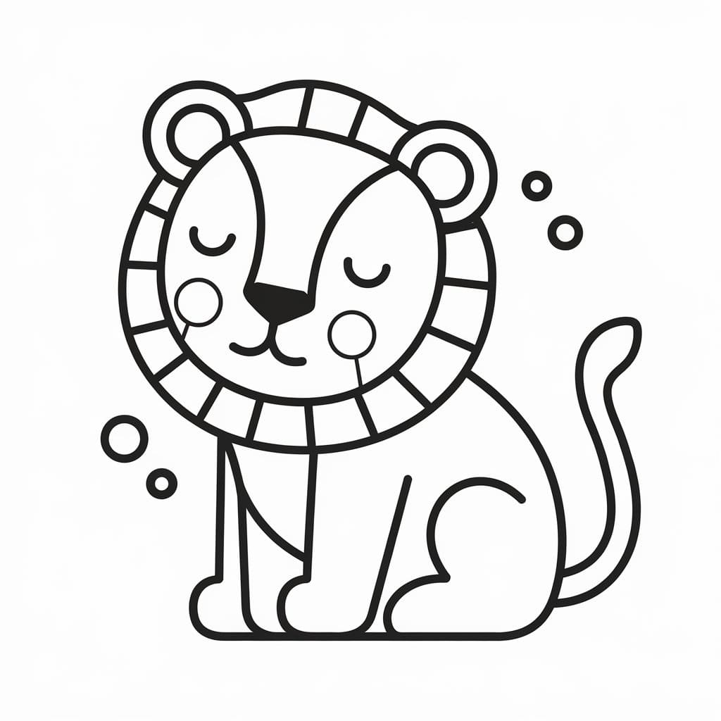 Desenho de Leãozinho para Crianças de 4 Ano para Colorir e Pintar