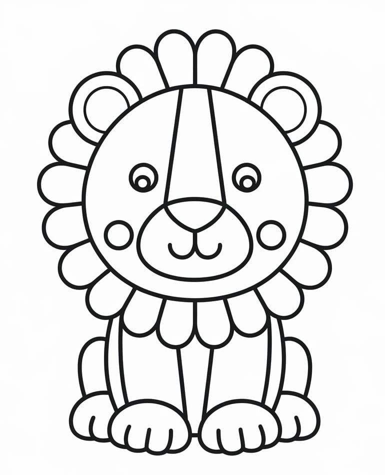 Desenho de Leãozinho para Crianças de 5 Ano para Colorir e Pintar