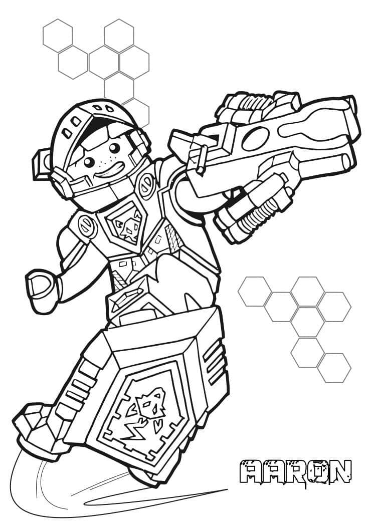 Desenho de Aaron de Lego Nexo Knights para Colorir e Pintar