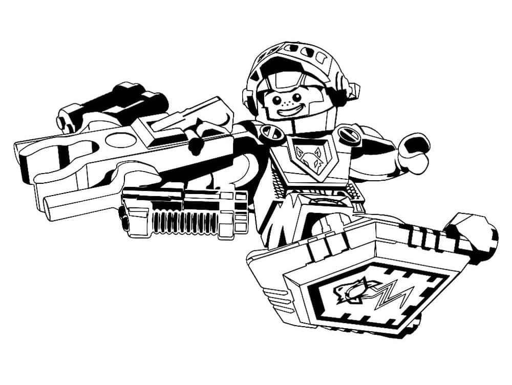 Desenho de Aaron Lego Nexo Knights para Colorir e Pintar