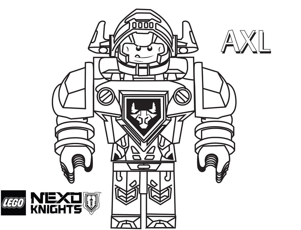 Desenho de Axl de Lego Nexo Knights para Colorir e Pintar
