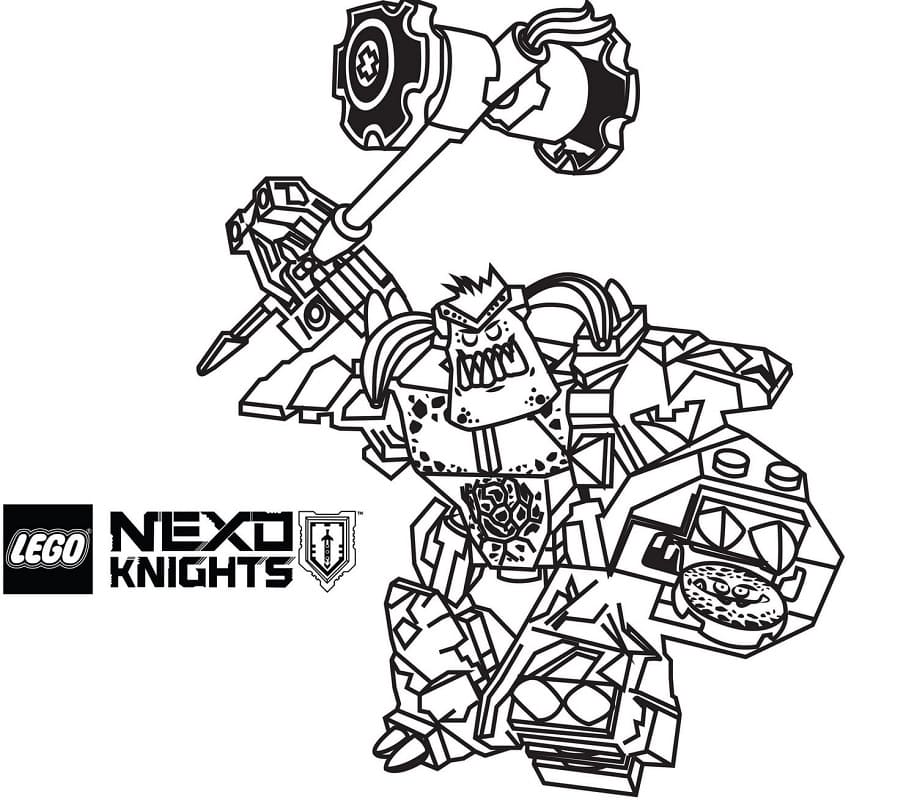 Desenho de Burnize de Lego Nexo Knights para Colorir e Pintar