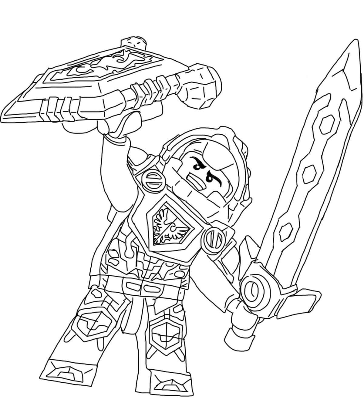 Desenho de Clay Lego Nexo Knights para Colorir e Pintar