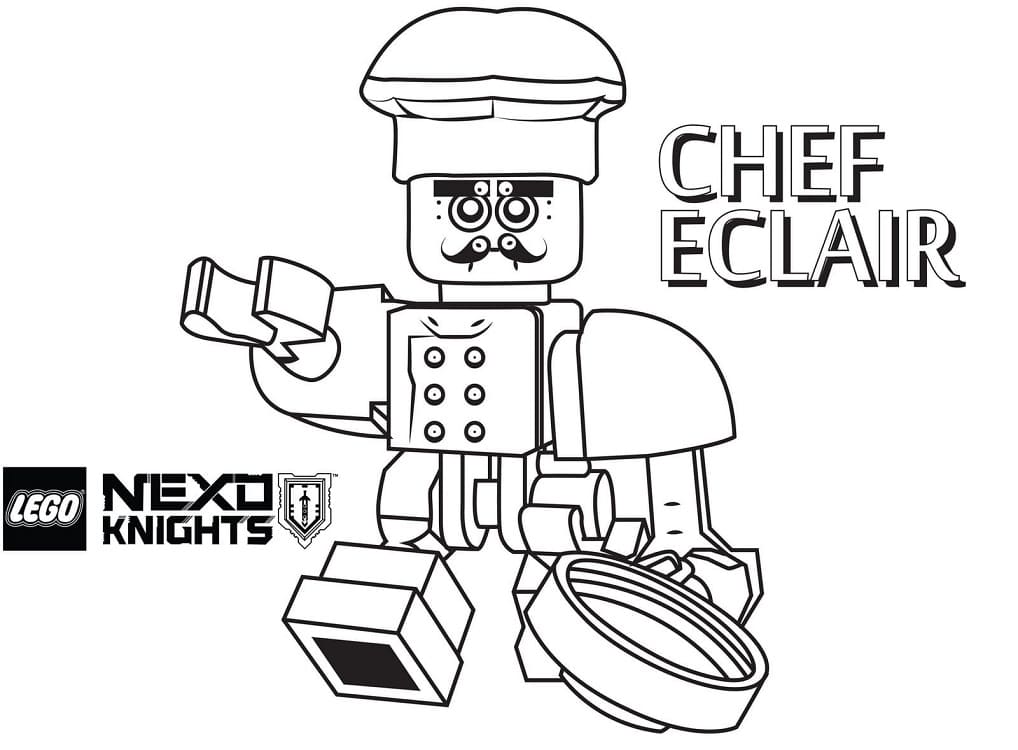 Desenho de Eclair de Lego Nexo Knights para Colorir e Pintar