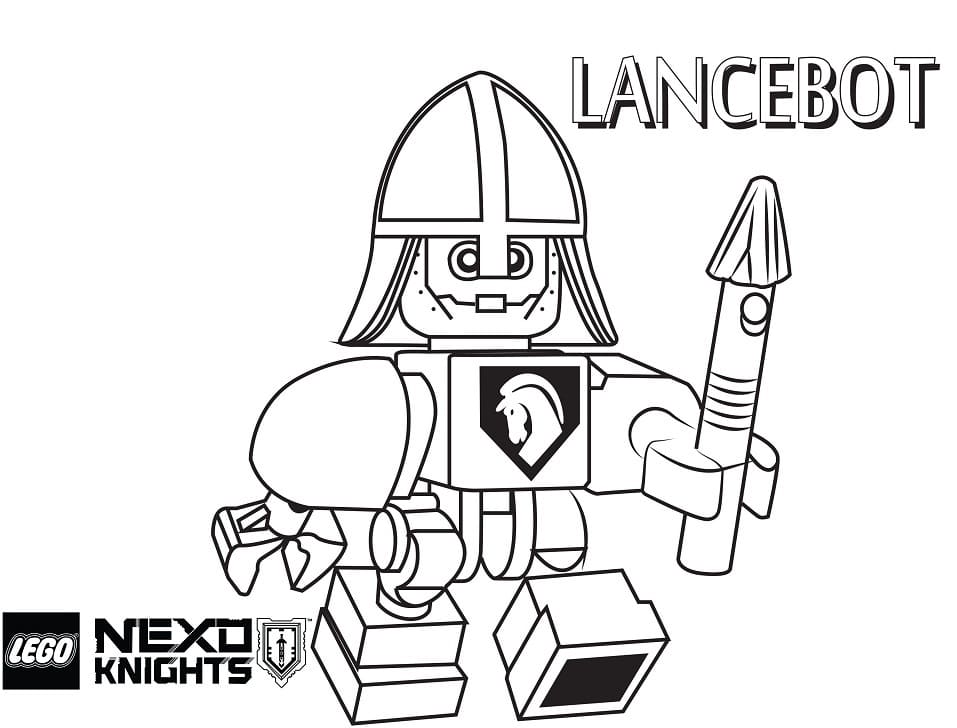 Desenho de Lancebot de Lego Nexo Knights para Colorir e Pintar