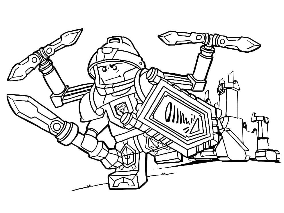 Desenho de Lego Nexo Knights 3 para Colorir e Pintar