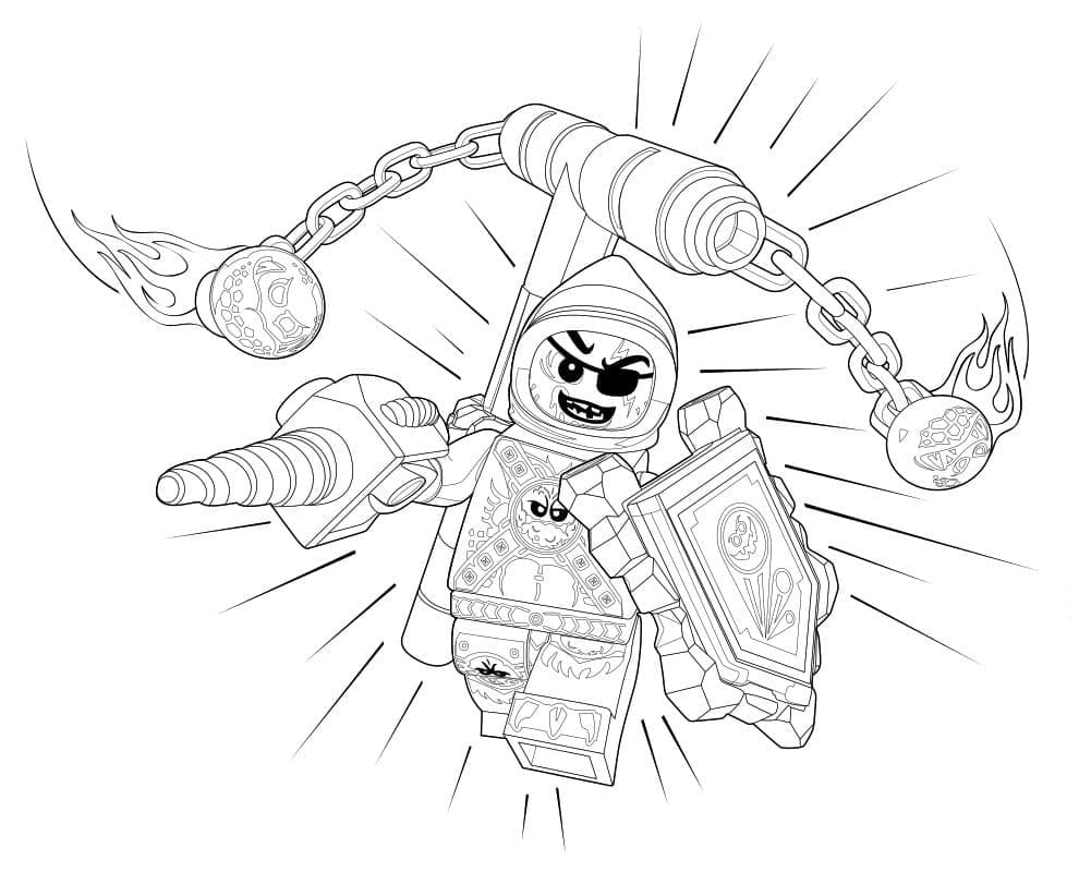 Desenho de Lego Nexo Knights 4 para Colorir e Pintar