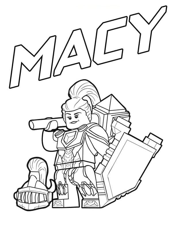 Desenho de Macy de Lego Nexo Knights para Colorir e Pintar