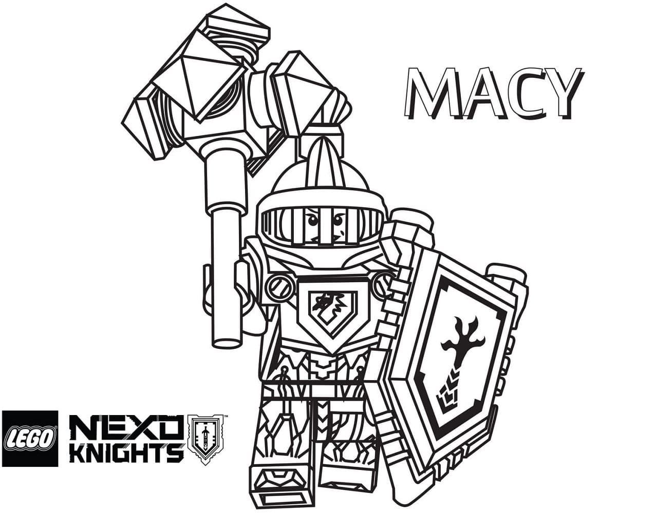 Desenho de Macy Lego Nexo Knights para Colorir e Pintar